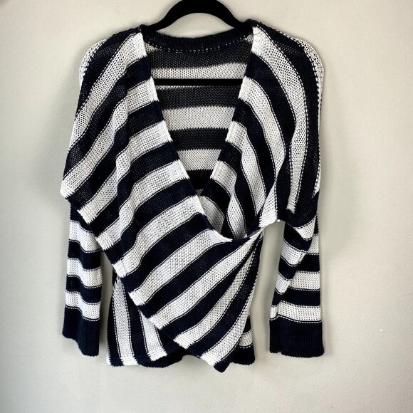 Derek Lam 10 Crosby Cross Back Linen Striped Sweater S - Picture 8 of 8